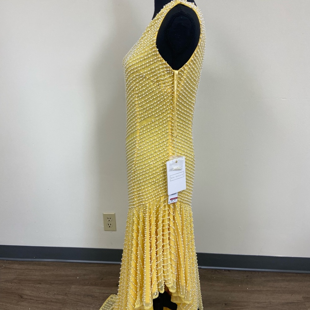 Mac Duggal Yellow Asymmetrical Dress - Picture 3 of 4